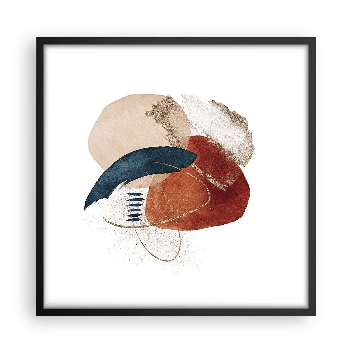 Póster en marco negro - Composición ovalada - 50x50 cm