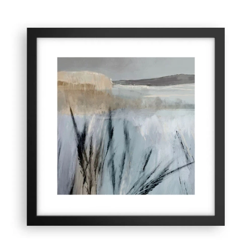 Póster en marco negro - Campos de invierno - 30x30 cm