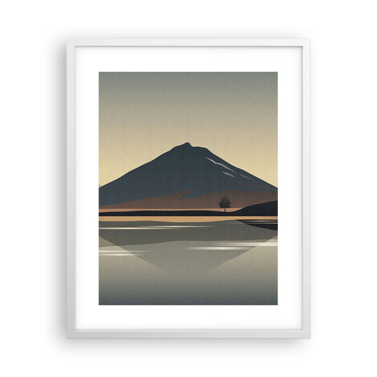 Póster en marco blanco - Reflejo de espejo - 40x50 cm