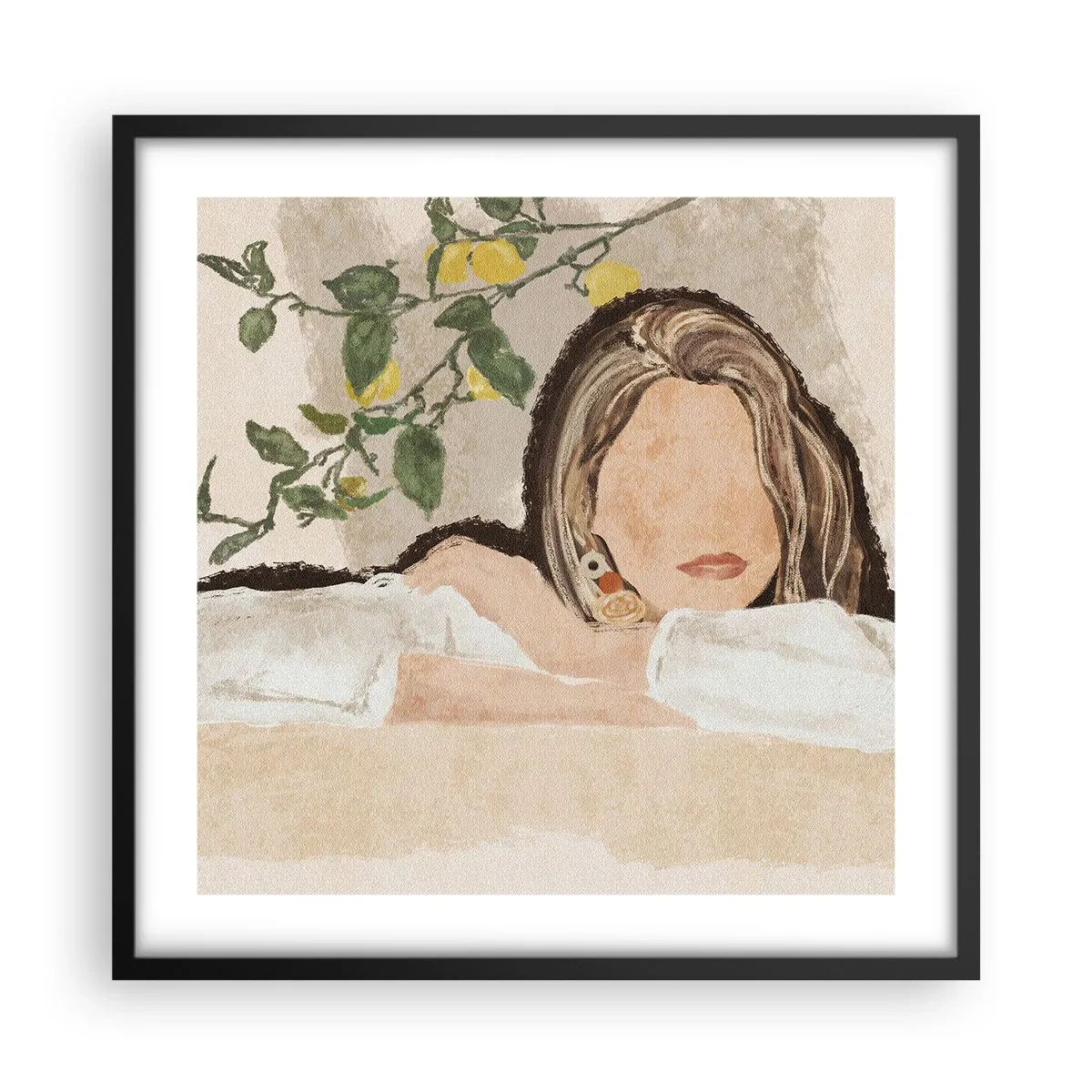 Póster en marco negro - La belleza del sur - 50x50 cm