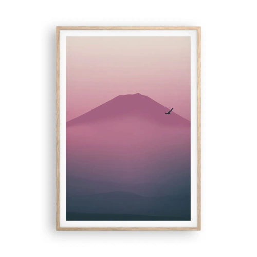 Póster en marco roble claro - Sobre las nubes - 70x100 cm