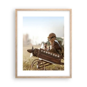 Póster en marco roble claro - Despegue hacia un sueño - 40x50 cm