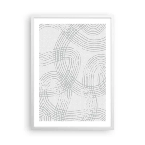 Póster en marco blanco - No hay camino recto - 50x70 cm