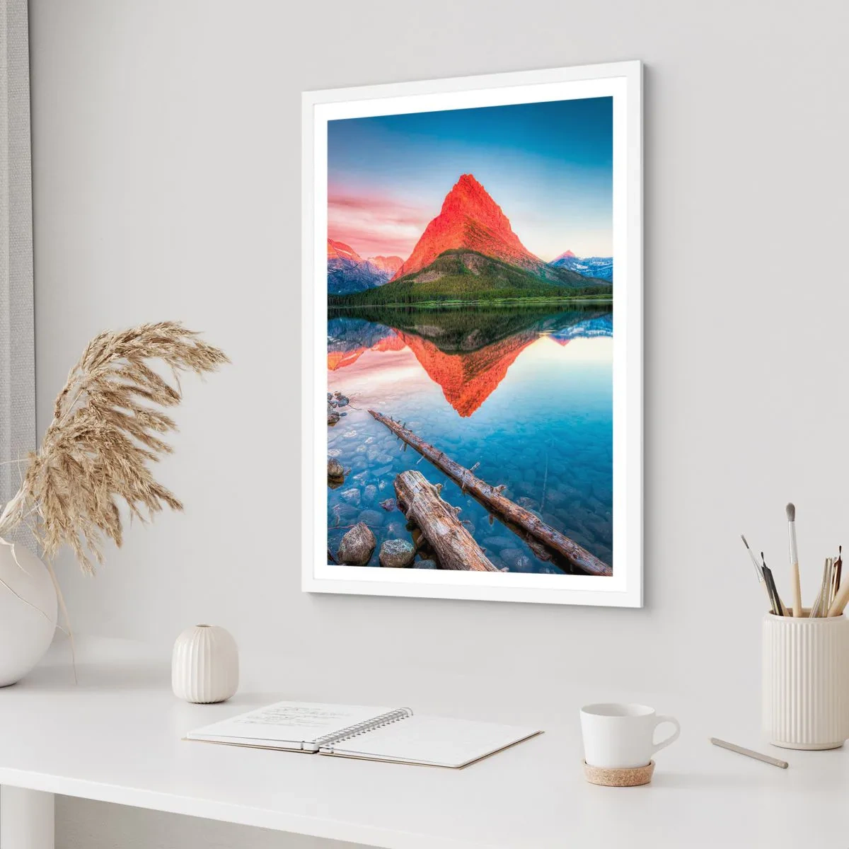 Póster en marco blanco - Cálido y frío - 40x50 cm
