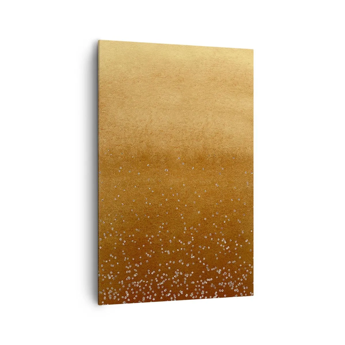 Cuadro sobre lienzo - Impresión de Imagen - Un degradado dorado con brillo sutil y adornos. - 80x120cm - Nacimiento de la luz - Decoración de pared moderna para salón y dormitorio ARTTOR