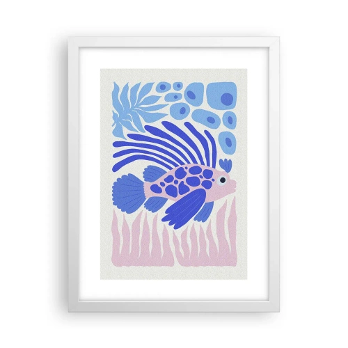 Póster en marco blanco - En su mundo - 30x40 cm