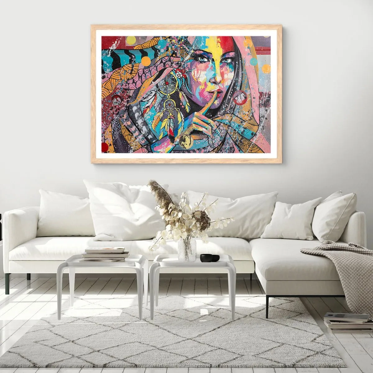 Póster en marco roble claro - Silencio hasta que entiendas - 100x70 cm