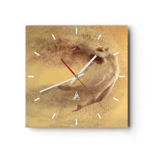 Reloj de pared - Reloj de vidrio - En una exaltación danzante - 40x40 cm