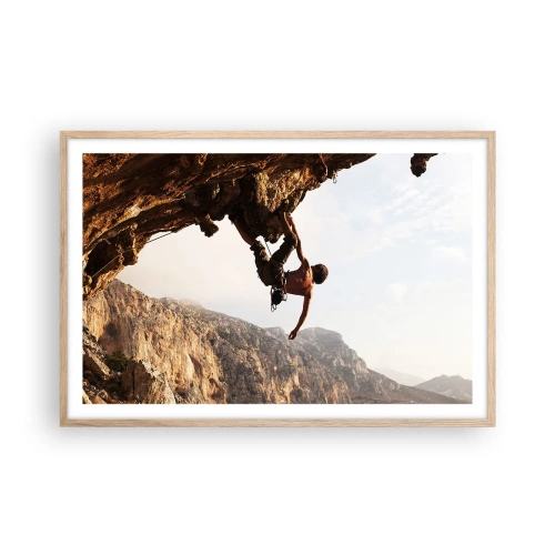 Póster en marco roble claro - Un mundo en la roca - 91x61 cm