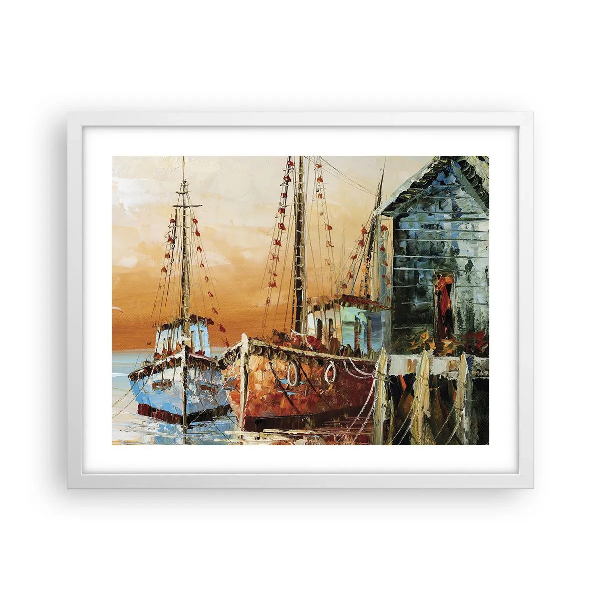 Póster en marco blanco - Regreso pacífico - 50x40 cm