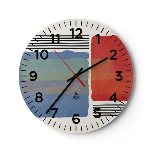 Reloj de pared - Reloj de vidrio - Espíritu y alma de la geometría - 40x40 cm