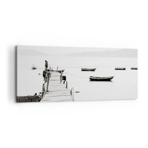 Cuadro sobre lienzo - Impresión de Imagen - Junto al agua tranquila y clara - 100x40 cm