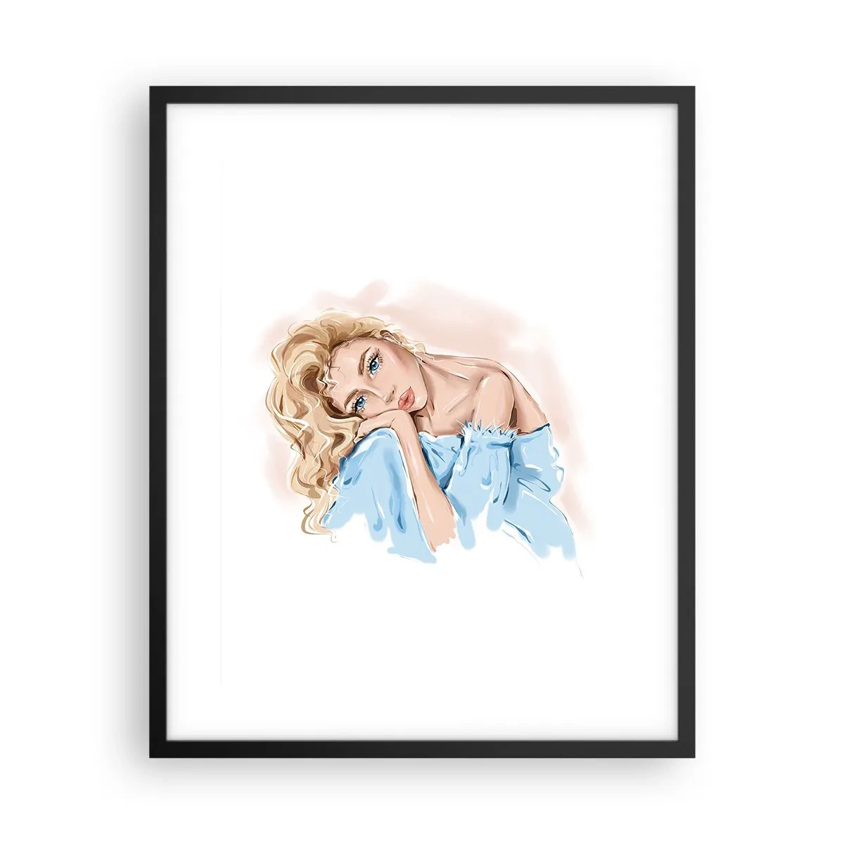 Póster en marco negro - Soñar en azul - 40x50 cm