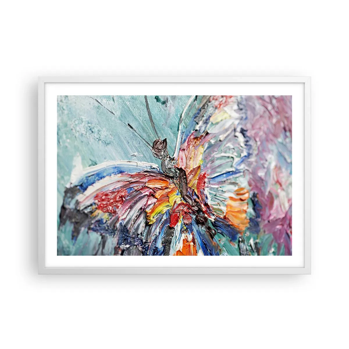 Póster en marco blanco - Pintado por la naturaleza - 70x50 cm