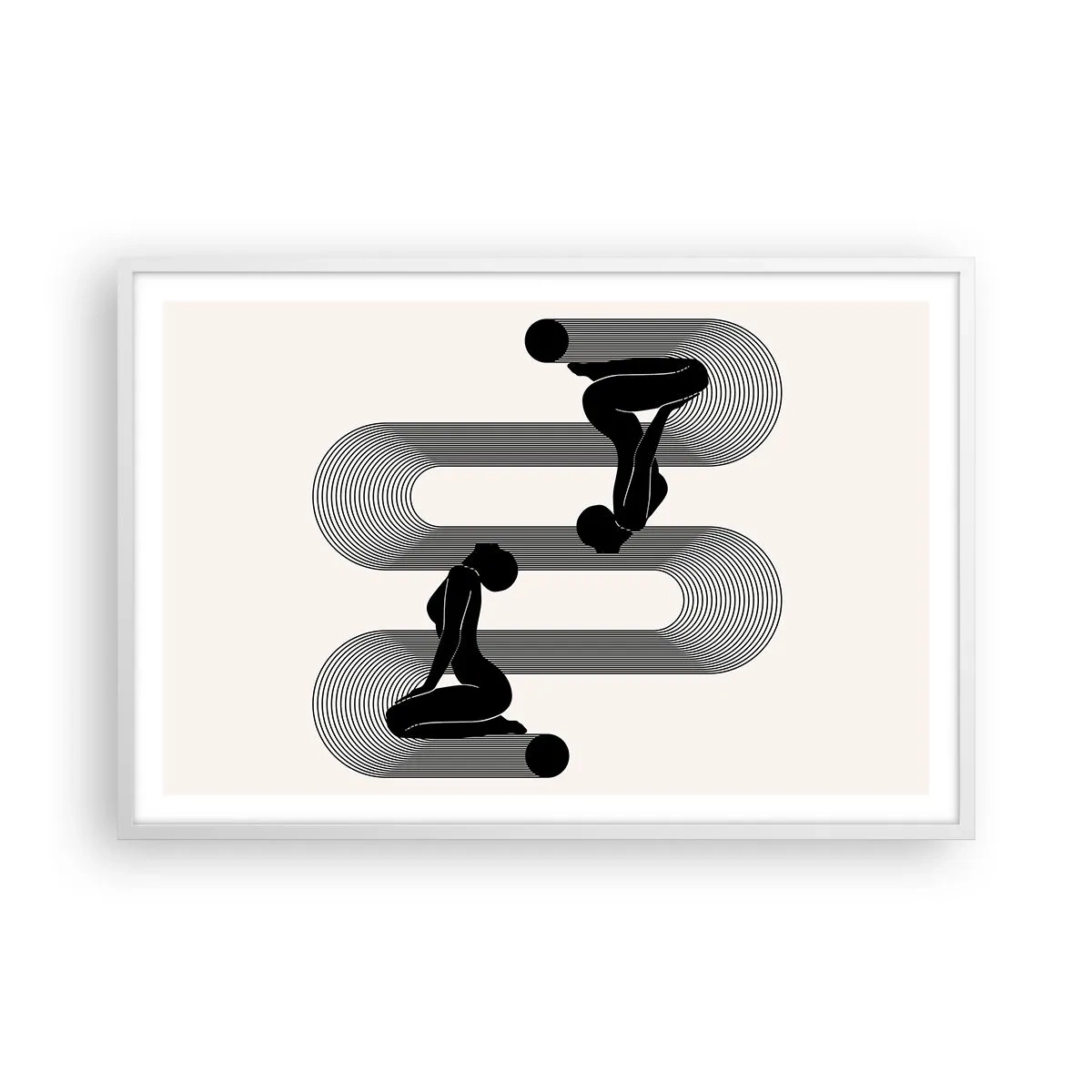 Póster en marco blanco - Simetría sensual - 91x61 cm