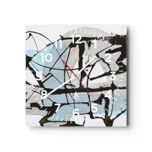 Reloj de pared - Reloj de vidrio - Azul a pesar de todo - 40x40 cm