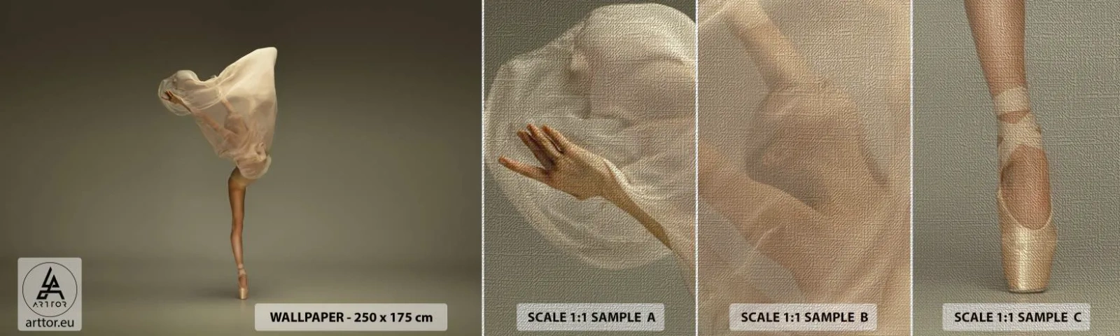 Muestra de fotomural Premium Canvas - A punto de volar - Bailarina, Bailar, Ballet - 100x30 cm