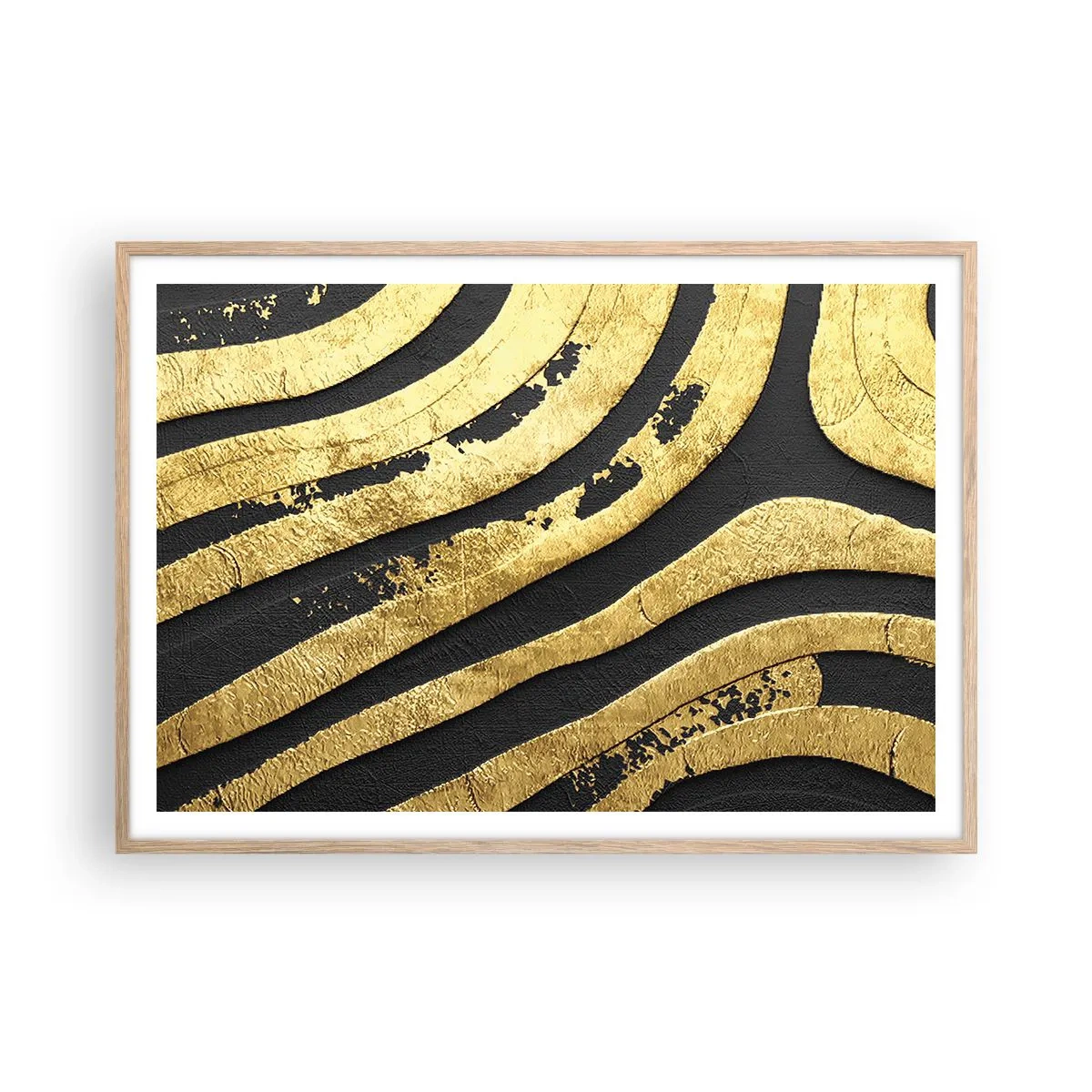 Póster en marco roble claro - Todo fluye - 100x70 cm