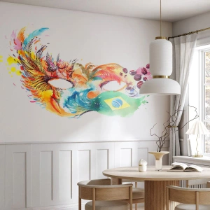 Fotomural personalizado Autoadhesivo Deluxe Sticker - Brasil te recibe con samba - Capucha, Carnaval, Abstracción