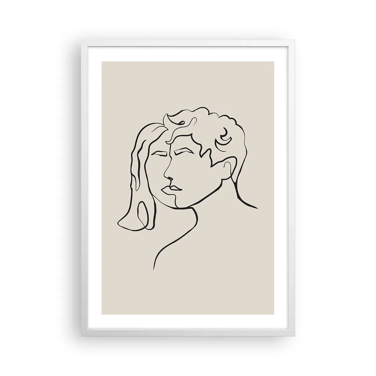 Póster en marco blanco - Y se convirtieron en uno - 50x70 cm