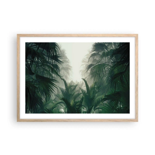 Póster en marco roble claro - Misterio tropical - 70x50 cm