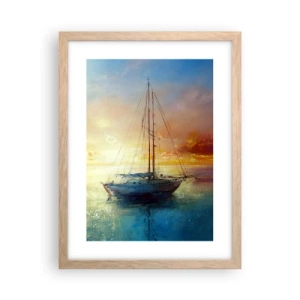 Póster en marco roble claro - En una bahía dorada - 30x40 cm