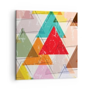 Cuadro sobre lienzo - Impresión de Imagen - De tres en tres - 60x60 cm