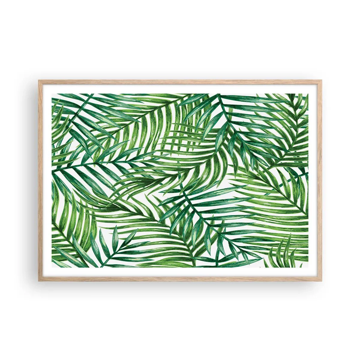 Póster en marco roble claro - Bajo el verde - 100x70 cm