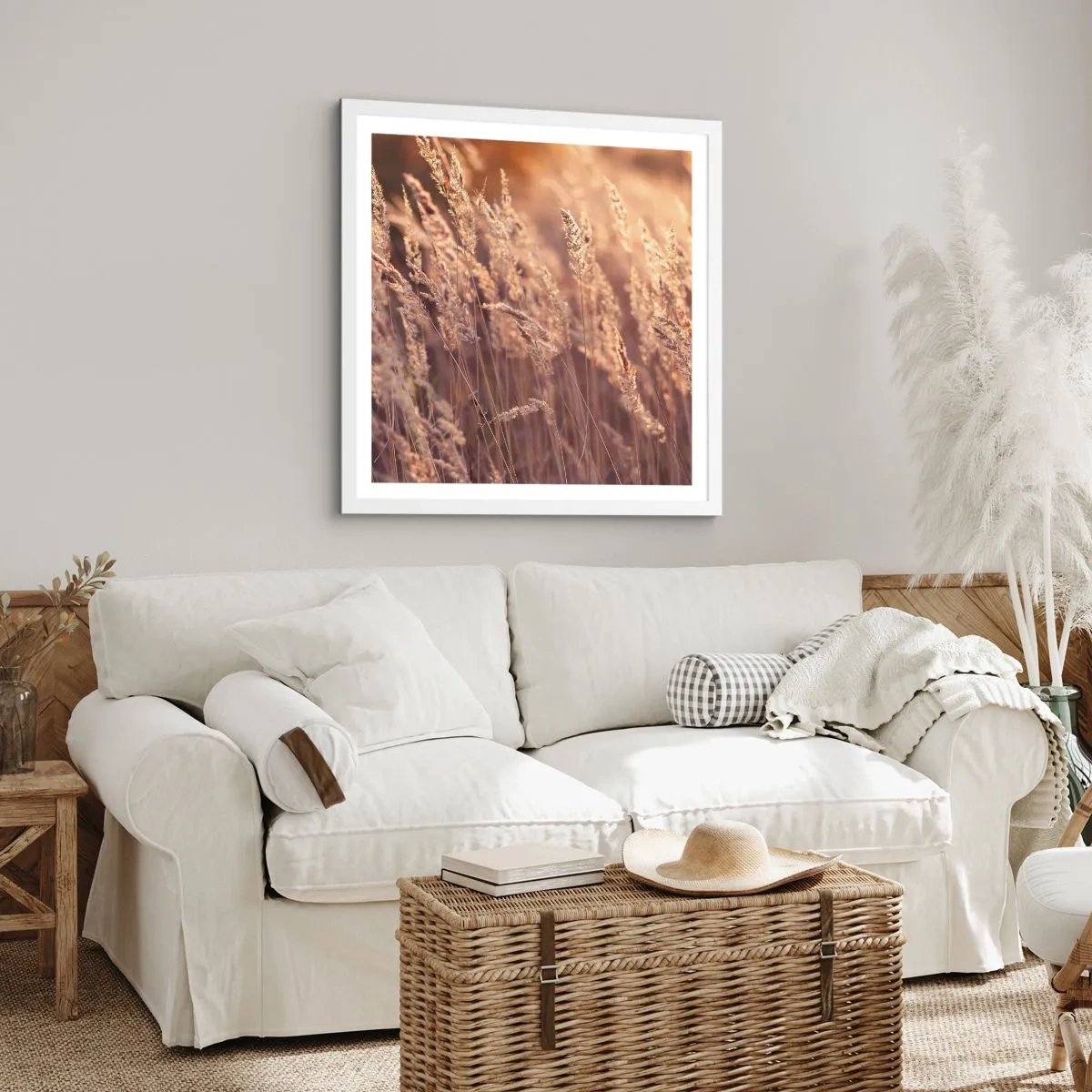 Póster en marco blanco - Listos para dar la bienvenida al otoño - 60x60 cm