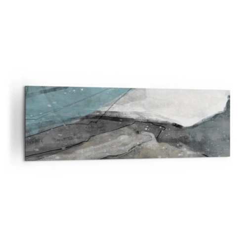 Cuadro sobre lienzo - Impresión de Imagen - Composición abstracta en tonos grises y azules. - 160x50cm - Abstracción: rocas y hielo - Decoración de pared moderna para salón y dormitorio ARTTOR