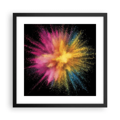 Póster en marco negro - El nacimiento de los colores - 40x40 cm