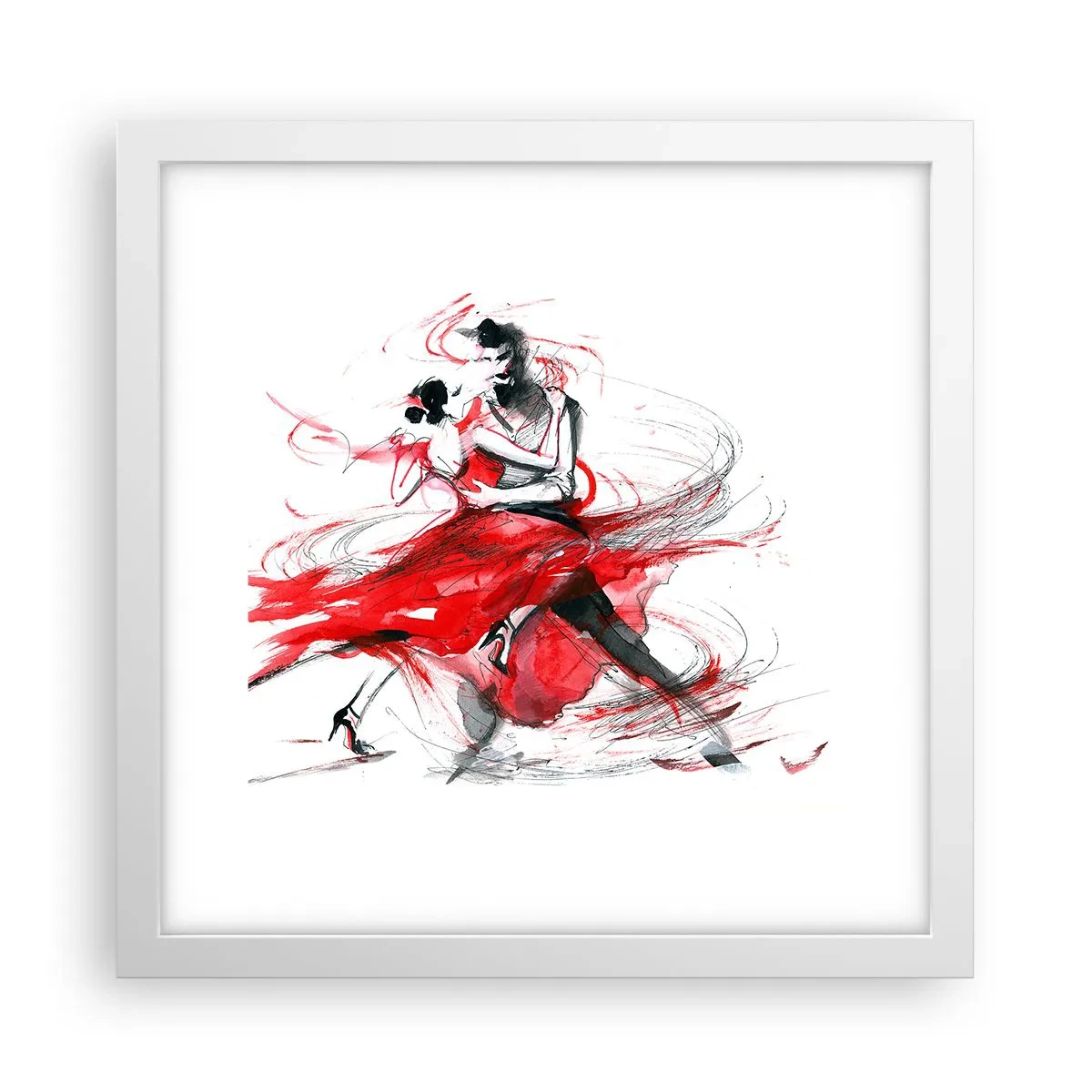 Póster en marco blanco - El tango: el ritmo de la pasión - 30x30 cm
