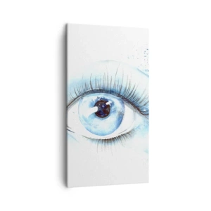 Cuadro sobre lienzo - Impresión de Imagen - Sumérgete en el azul de tu mirada - 45x80 cm