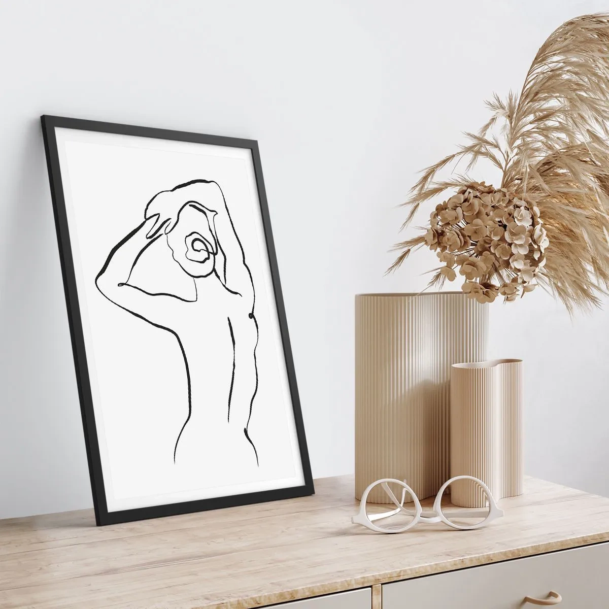 Póster en marco negro - Pose matinal - 40x50 cm