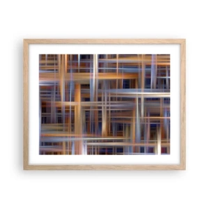 Póster en marco roble claro - Tejido de luz - 50x40 cm