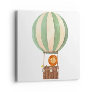 Cuadro sobre lienzo - Impresión de Imagen - Los viajes del león - 40x40 cm