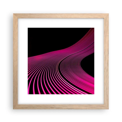 Póster en marco roble claro - Avenida de luz - 30x30 cm