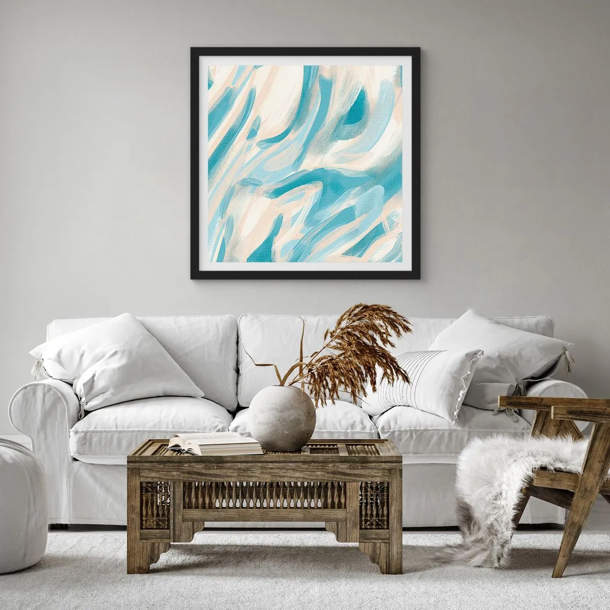 Póster en marco negro - Brisas primaverales - 30x30 cm