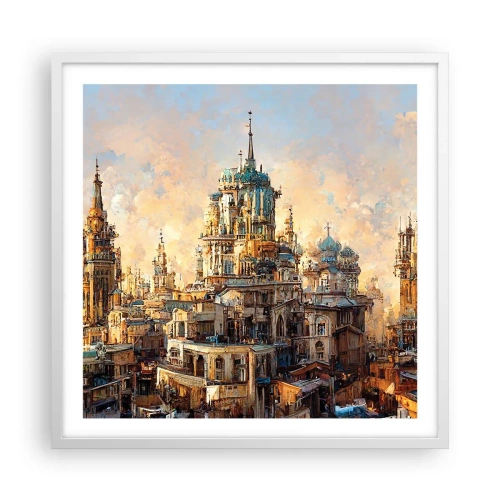 Póster en marco blanco - Una ciudad de ciudades - 60x60 cm