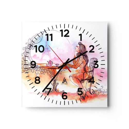 Reloj de pared - Reloj de vidrio - Estilo parisino - 30x30 cm