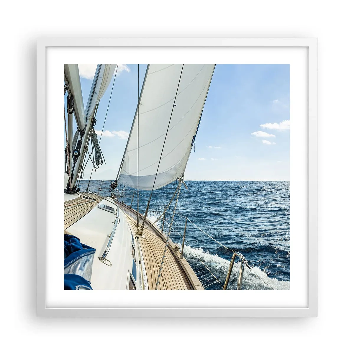 Póster en marco blanco - Ahoy, a la aventura - 50x50 cm