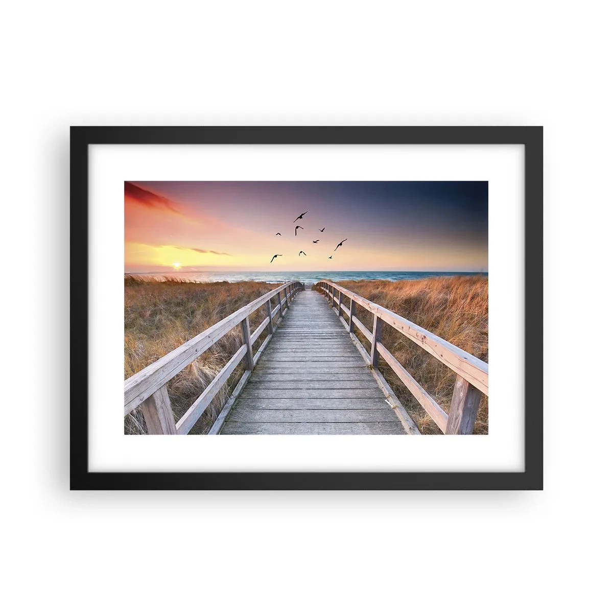 Póster en marco negro - Camino a lo desconocido - 40x30 cm