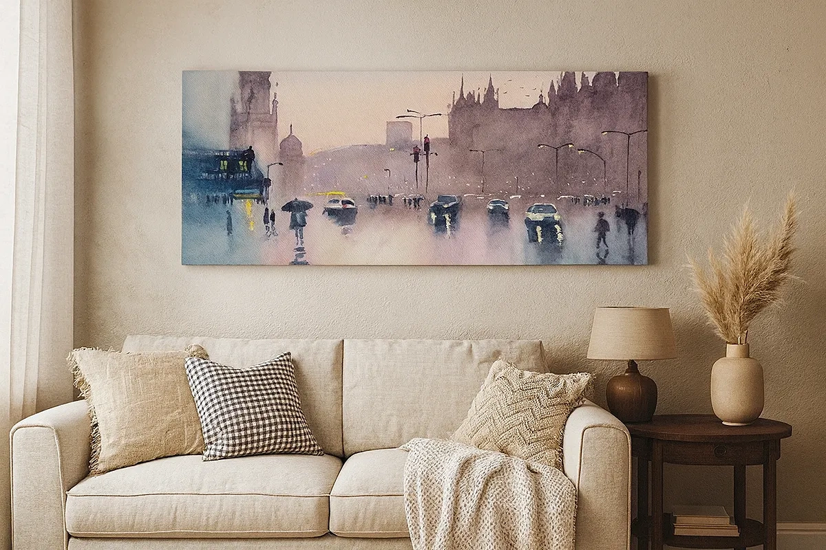 Cuadro sobre lienzo - Impresión de Imagen - En una niebla lluviosa - 30x30 cm