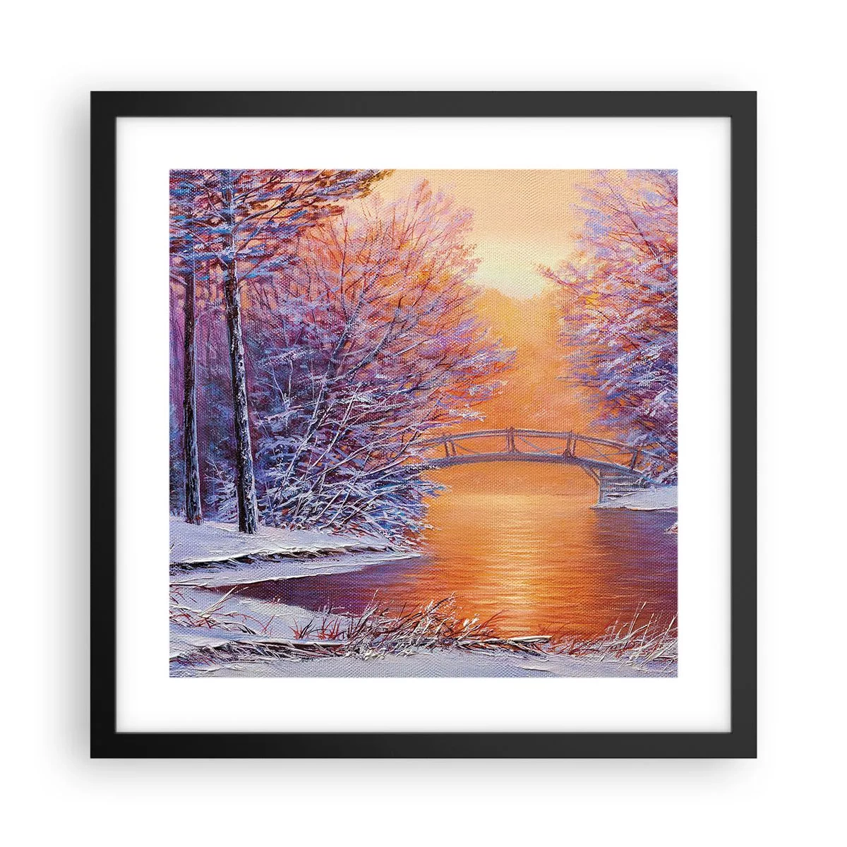 Póster en marco negro - Reunámonos aquí - 40x40 cm