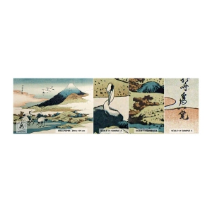 Muestra de fotomural autoadhesivo Deluxe Sticker - Alma japonesa - Cigüeña, Pájaro, Paisaje - 100x30 cm