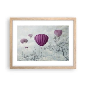 Póster en marco roble claro - Surcando los cielos - 40x30 cm