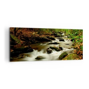 Cuadro sobre lienzo - Impresión de Imagen - Como plata líquida - 100x40 cm