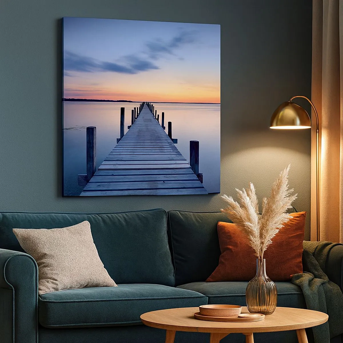 Cuadro sobre lienzo - Impresión de Imagen - La calma de un crepúsculo sereno - 30x30 cm