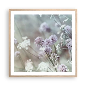 Póster en marco roble claro - Dulces filigranas de hierbas - 60x60 cm