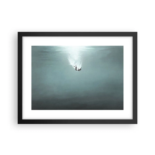 Póster en marco negro - En el abrazo del océano - 40x30 cm